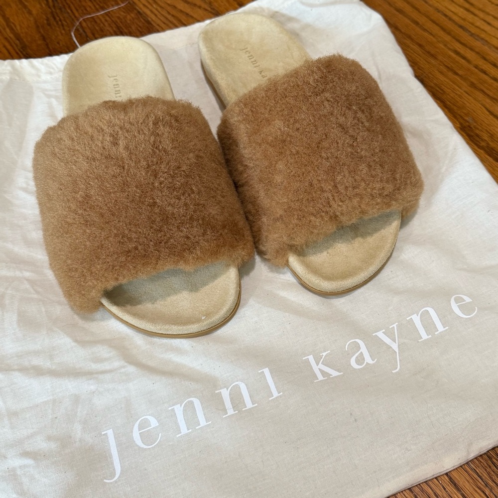 NEW Jenni Kayne Shearling Slides Tan size 38